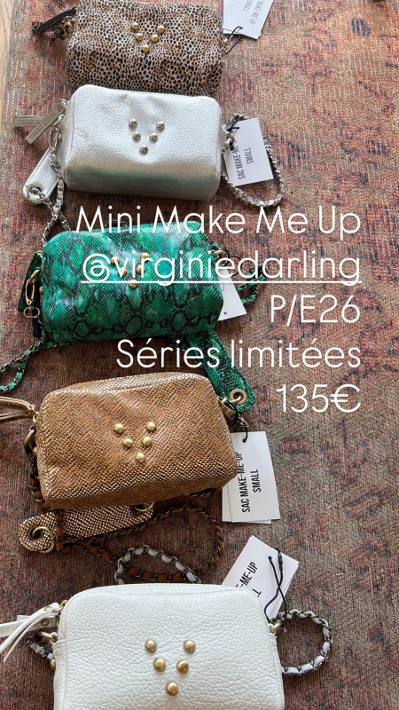 Nos sacs make me up mini en cuir vintage de chez Virginie Darling pour printemps été 2026